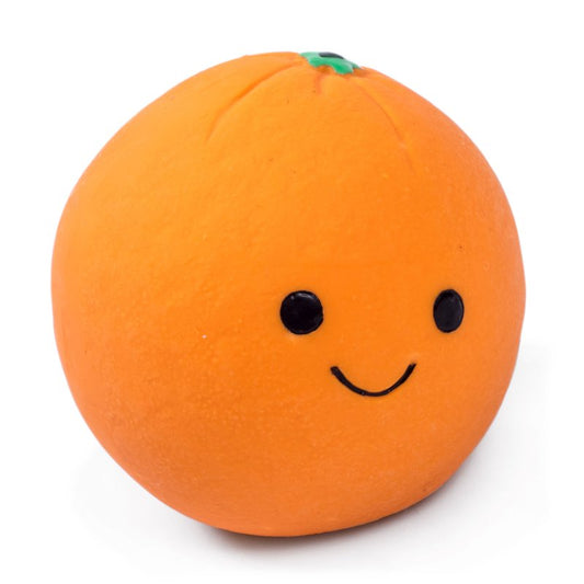 Foodie Faces Orange Latex Dog Toy
