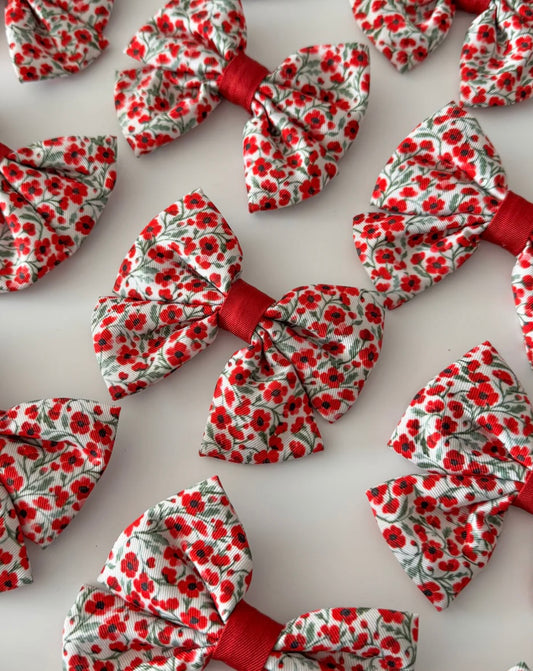 Painted Poppies sailor bow