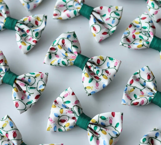 Festive lights bow tie