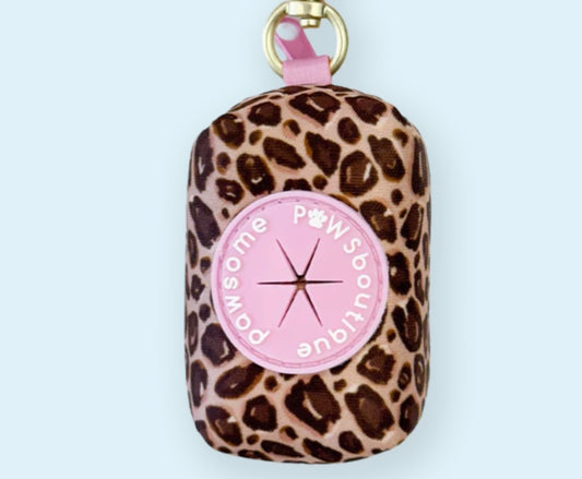Leopard print poop bag holder