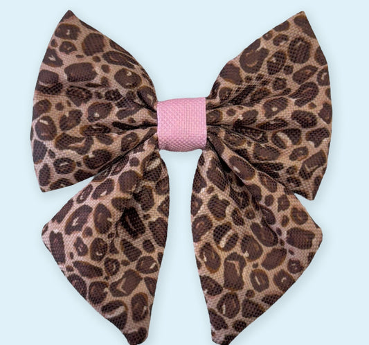 Leopard print Sailor bow
