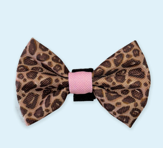 Leopard print bow tie