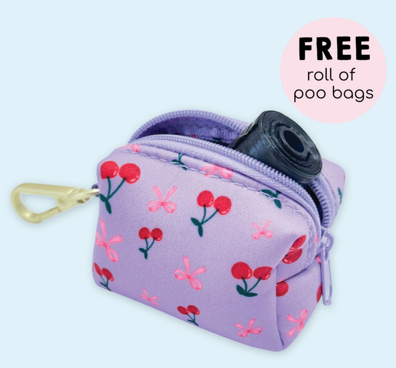 Cherry bomb poop bag holder