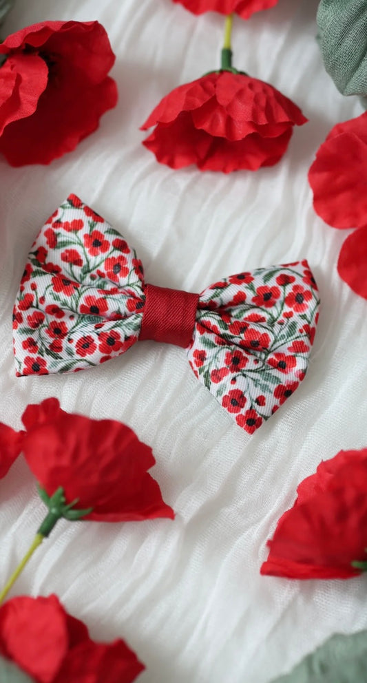 Painted Poppies bow tie