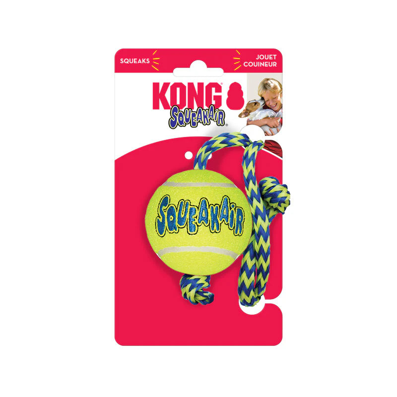 Kong Squeakair ball on rope